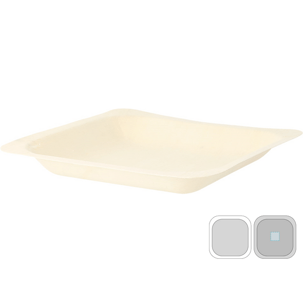 Wood Square Plate "Wood"